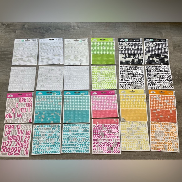 Lot of partial used sticker and alphabet sheets for journaling crafts Doodlebug - Picture 3 of 4
